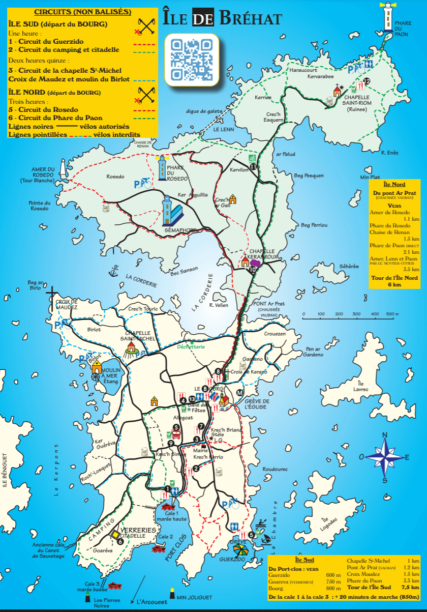 Carte sentiers Bréhat